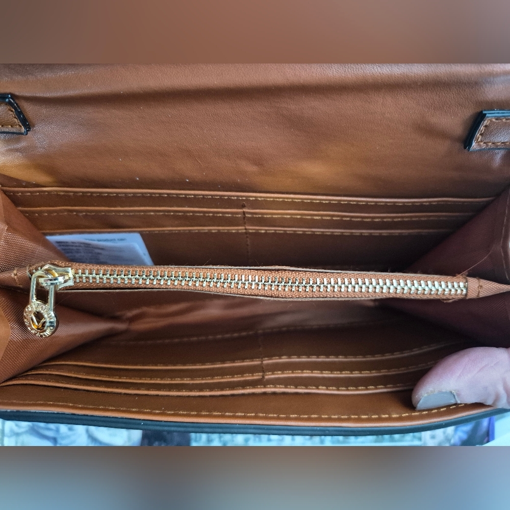Valentino Orlandi Brown & Tan Crossbody Bag with Gold Accent - Picture 6 of 6